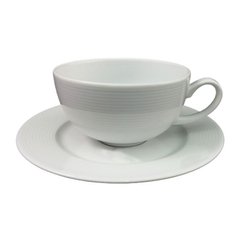 Чашка 250мл. фарфоровая, белая Eto, Lubiana (блюдце 204-0316)