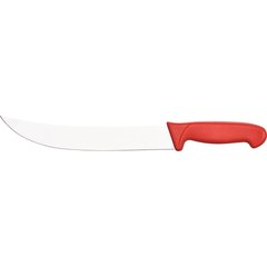 Кухонный нож мясника изогнутый 25 см. Stalgast с красной пластиковой ручкой (284311)