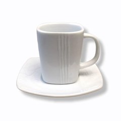 Квадратная белая чашка для кофе 100 мл+блюдце HLS (HR1315), ресторанная посуда