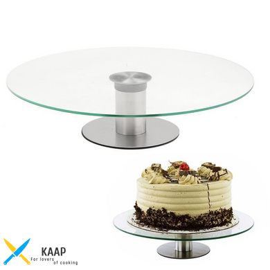 Тортівниця, що обертається на ніжці для торта і закусок 25х7,5 см.