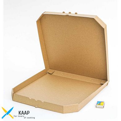 Коробка для пиццы 400х400х37 мм, бурая картонная (бумажная)