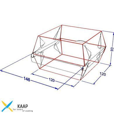 Упаковка для бургера 120х120/146х146х93 мм Maxi Светлая с рисунком бумажная разборная