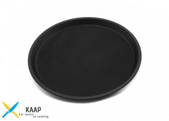 Таця для офіціантів нековзна 28х2.2 см круглий чорний матеріал АВС