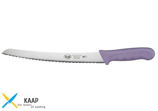 Кухонний ніж для хліба 24 см. Winco з фіолетовою пластиковою ручкою (656)