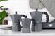 Гейзерна кавоварка Ardesto Gemini Molise, 9 чашок, сірий, алюміній