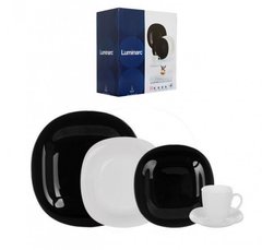 Сервіз столовий Carine Black&White 30 предметів Luminarc N1500 чорно-білий