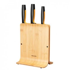 Набір ножів Functional Form з бамбуковою підставкою, 3 шт Fiskars