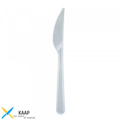 Нож одноразовый столовый PS 180 мм (18 см) Прозрачный "STANDART"