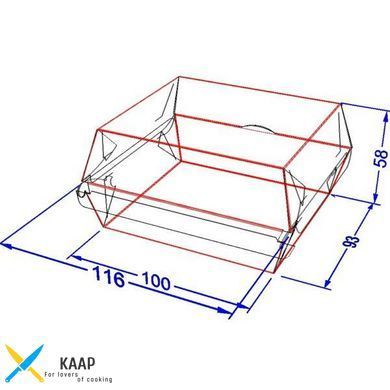 Упаковка для бургера 100х93/116х116х58 мм Mini Черная бумажная разборная