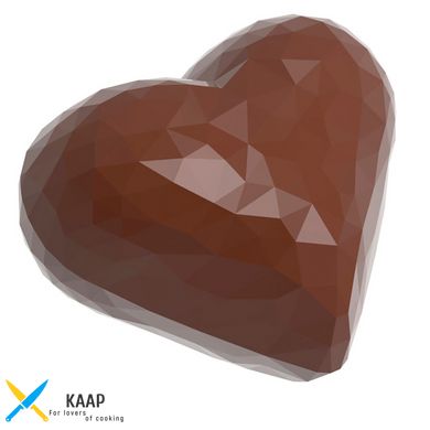 Модуль для шоколаду "Серце з гранями" 34x28,50x12 мм, 21 шт. x 6,5 г
