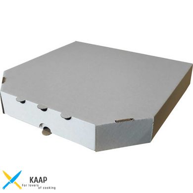 Коробка для пиццы 320х320х37 мм, белая картонная (бумажная)