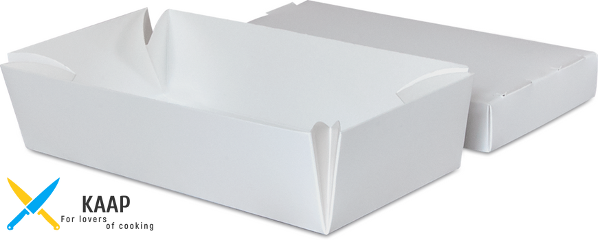 Бокс одноразовый для суши на 2 ролла, 20х10х5 см., 100 шт/уп бумажный с крышкой, белый