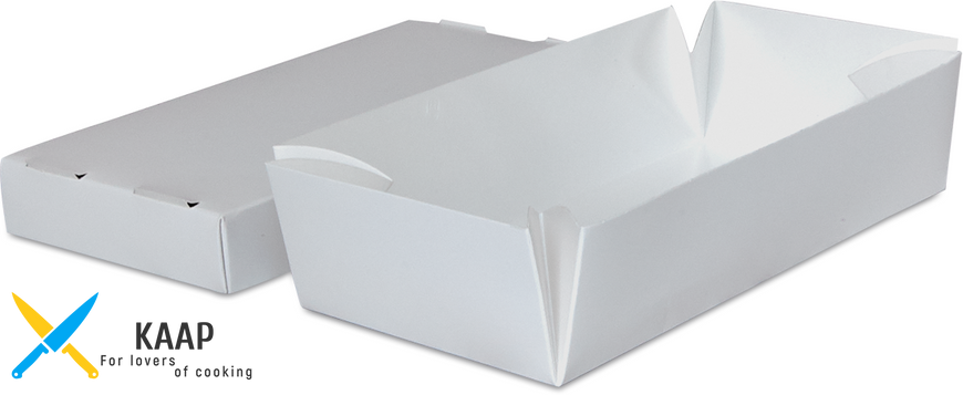 Бокс одноразовый для суши на 2 ролла, 20х10х5 см., 100 шт/уп бумажный с крышкой, белый