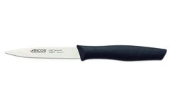 Нож кухонный зубчатый 10 см. Nova, Arcos с черной пластиковой ручкой (188610)