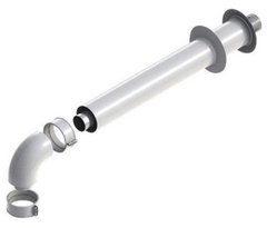 Коаксиальный горизонтальный комплект (для конденс. котлов): колено 90° + удлинитель 1000 мм, диаметр Ariston