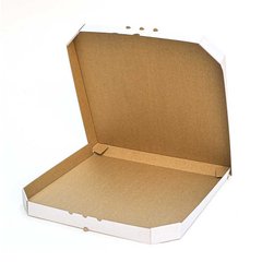 Коробка для пиццы 450х450х40 мм, белая картонная (бумажная)
