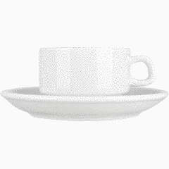 Чашка 250мл. фарфоровая, белая Kaszub/Hel, Lubiana (блюдце 204-0615)