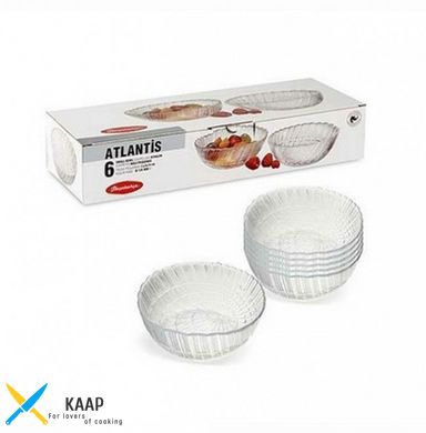 Набір невеликих скляних салатників Pasabahce Атлантіс 120 мм 6 шт (10248) 10248