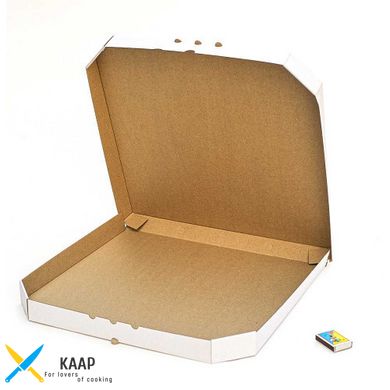 Коробка для пиццы 450х450х40 мм, белая картонная (бумажная)