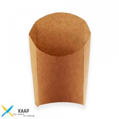 Коробка паперова для картоплі-фрі (XL) велика Крафт/Крафт 77х163 мм