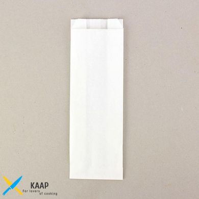 Пакет паперовий з боковою складкою 23х11х4 см., 40 г/м2, 1000 шт/ящ білий крафт (80000)