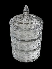 Цукорниця-Конфетниця 3-ярусна скляна по 400 мл 13х23 см "Тріо-2" прозора 102-010