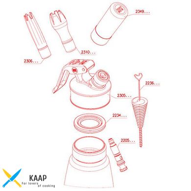 Дополнительный держатель баллончика для сифона Profi Whip (0,5 л + 1 л), нержавеющая сталь, Isi (Ниппель)