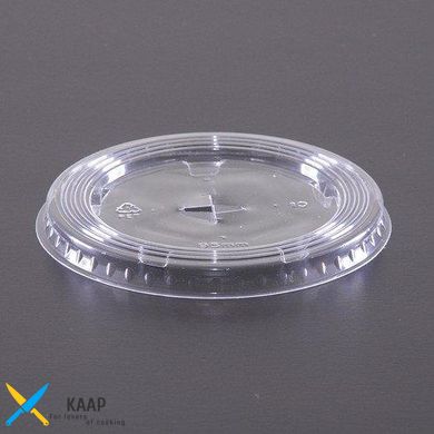 Кришка пластикова для склянки на APET плоска з отвором 100 шт 95мм