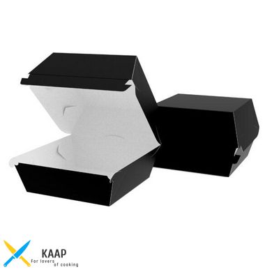 Упаковка для бургера 120х120/146х146х93 мм Maxi Чорна паперова розбірна