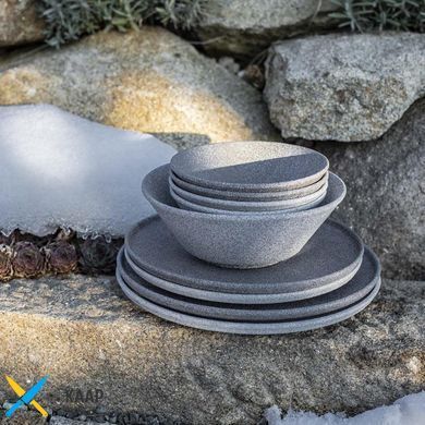 Тарілка 20 см порцелянова (під граніт) чорна (без глазурування) Granit G.Benedikt (G9Q2120)