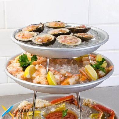 Подставка двухъярусная для блюд (для блюд под пиццу/морепродуктов) 18,5х24х11 см. нержавеющая сталь