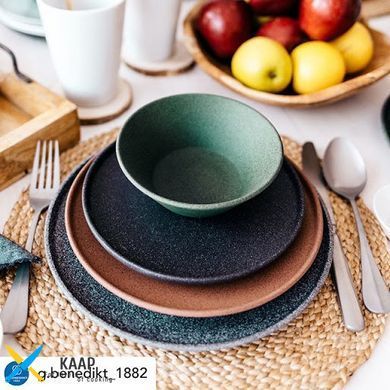 Тарілка 20 см порцелянова (під граніт) чорна (без глазурування) Granit G.Benedikt (G9Q2120)