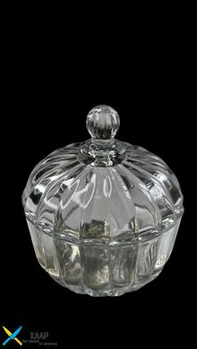 Цукорниця з кришкою скляна 150 мл 8х10 см "Нова перлина" прозора 102-013