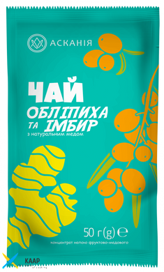 Чай-сашет концентрований "Обліпиха та імбир" 50 г (1х12)