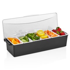 Ящик барный (холдер) 6 отделенный 42х13,5х8,5 см пластиковый черный Gastro Plast