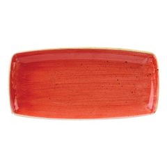 Тарілка прямокутна 30х15 см. Керамічна, червона Stonecast Berry Red, Churchill