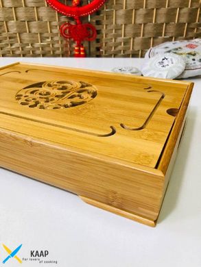 Чайний столик бамбук (Чабан) середній 35х23х7 см світлий (столик для чайної церемонії)