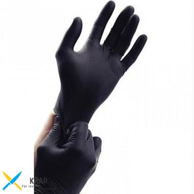 Перчатки нитриловые нестерильные черные M (разм.7-8) 100 шт/уп