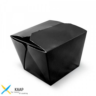 Коробка паперова для локшини ВОК 700мл | Чорна/Крафт 1PE 85х85х82,5 мм