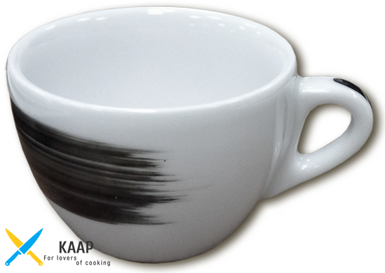 Чашка для капучино 180мл. фарфоровая, белая с черным декором Verona/Palermo Millecolori Black with, Ancap