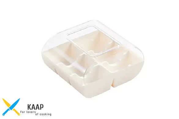 Коробка для 6 макарун 90 шт/ящ пластикова, біла/прозора Silikomart