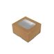 Коробка для суши (суши бокс) и сладостей 100х90х50 мм Mini Крафт c окошком бумажная