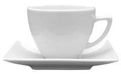 Чашка 280мл. фарфорова, біла Classic, Lubiana (блюдце 204-2595)