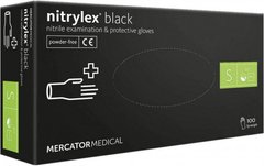 Рукавички Mercator Medical Nitrylex Black нестерильні нітрилові неприпудрені S 100 шт Чорні. 17204200