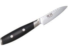Кухонний ніж для овочів 8 см. Tsuchimon, Yaxell із чорною ручкою з Канва-Мікарта (36703)