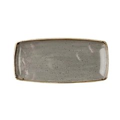 Тарілка прямокутна 29,5х15 см. керамічна, сіра Stonecast Peppercorn Grey, Churchill