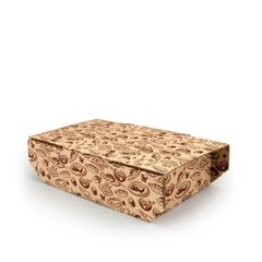 Коробка паперова для снеків, нагетсів Крафт 1PE (ст. дизайн) 165х110х50 мм