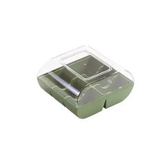 Коробка для 6 макарун 90 шт/ящ пластиковая, зеленая/прозрачная Silikomart