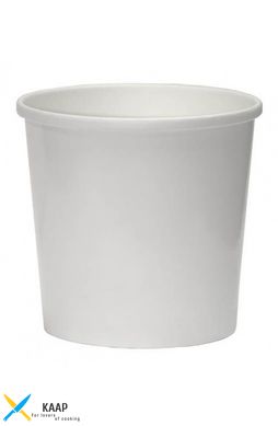 Контейнер бумажный одноразовый для супа и других блюд белый 500 мл, Ǿ=98 мм, h=100 мм Без крышки