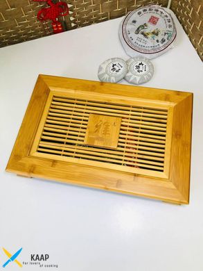 Чайний столик бамбук (Чабан) середній 45х30х7 см світлий (столик для чайної церемонії)